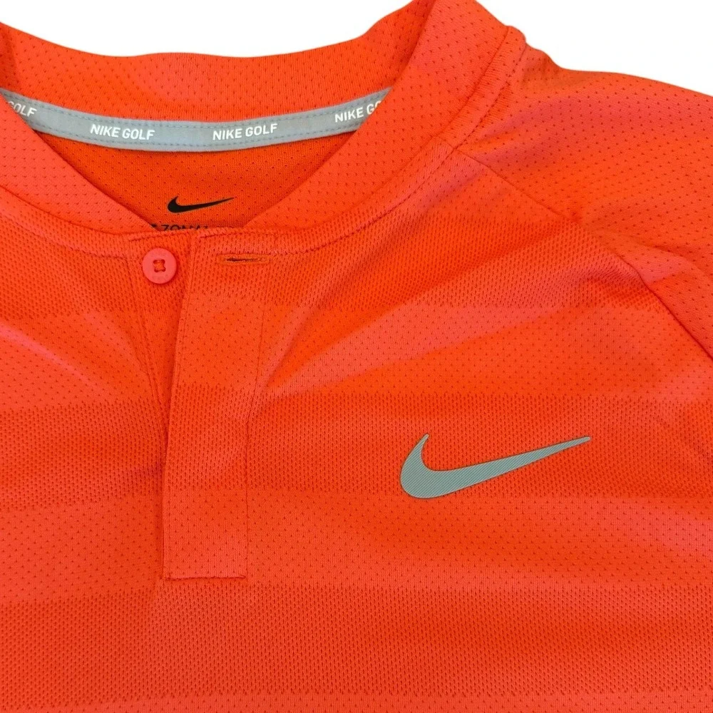 Nike Golf Zonal Cooling Polo Shirt Mens Medium Orange Blade Collar Raglan 891880
